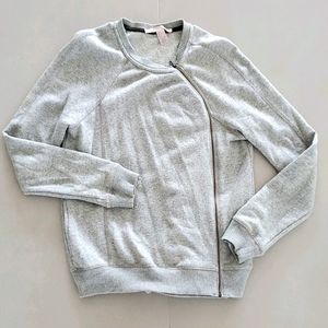 Gray Diagonal Zipper Jacket